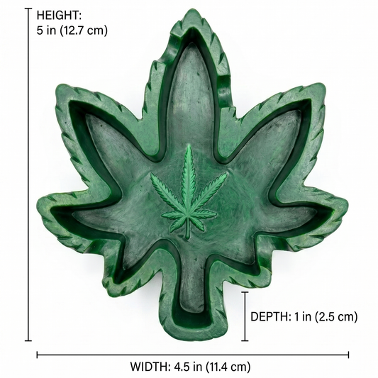 Green Leaf Ashtray – Leaf-Shaped Decorative Ash Tray