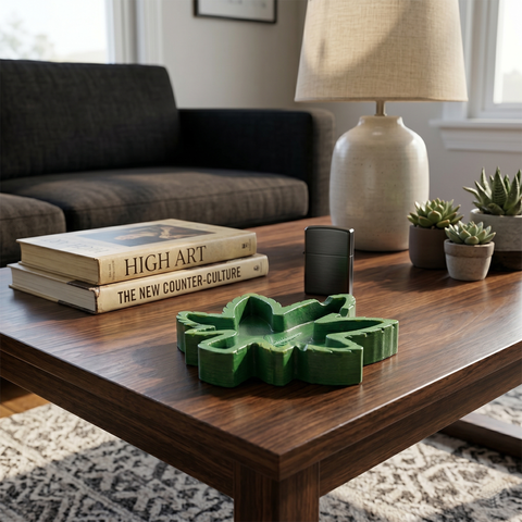Green Leaf Ashtray – Leaf-Shaped Decorative Ash Tray