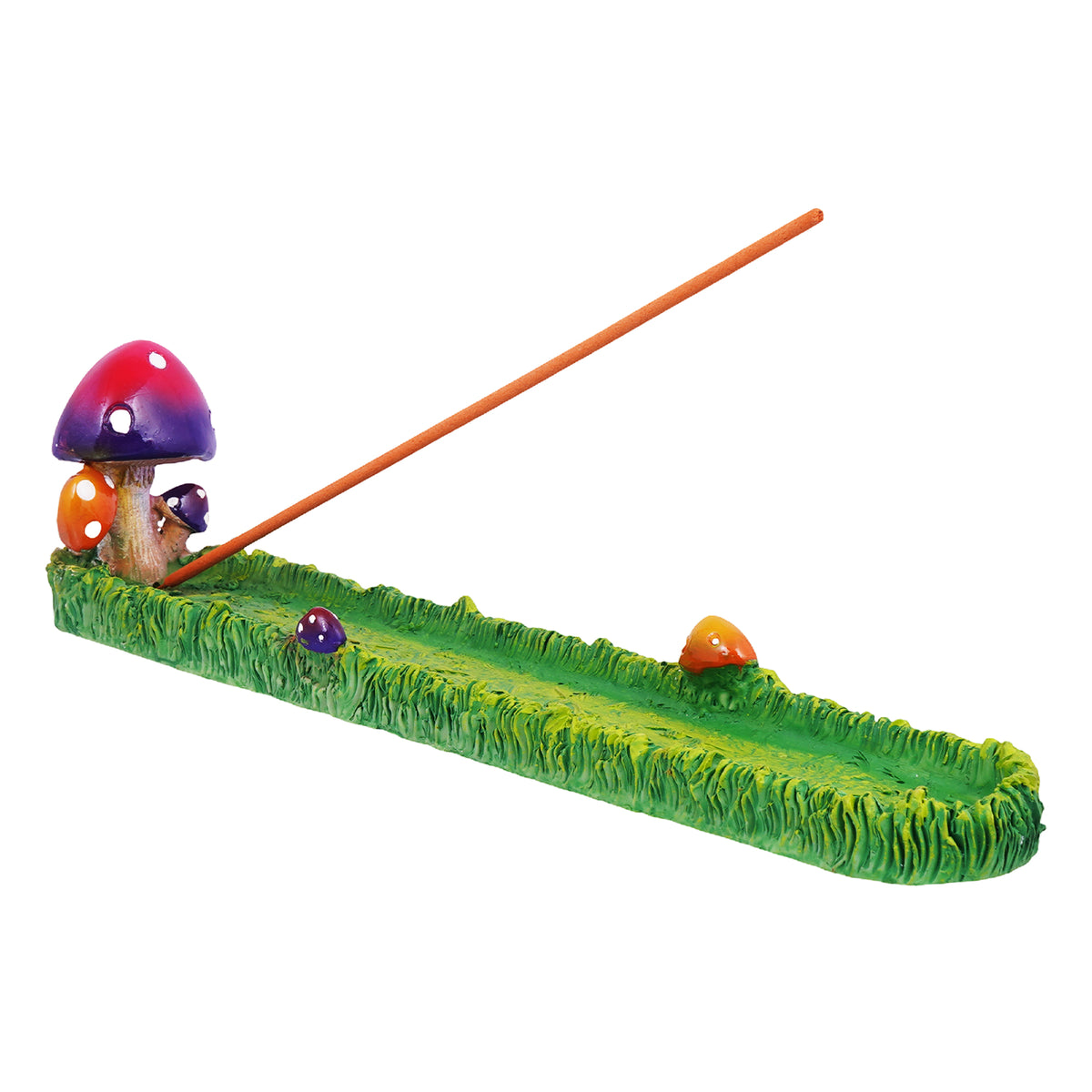 Mushroom-Shaped Incense Burner – 11 x 1.5 Inch Hand-Painted Resin Holder for Stick