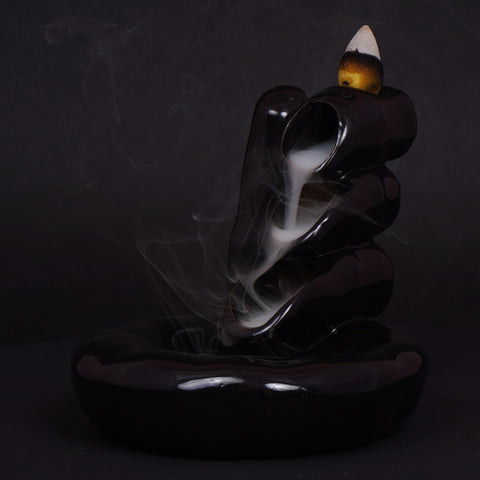 Bamboo Logs Ceramic Backflow Incense Burner 4.25 Inch