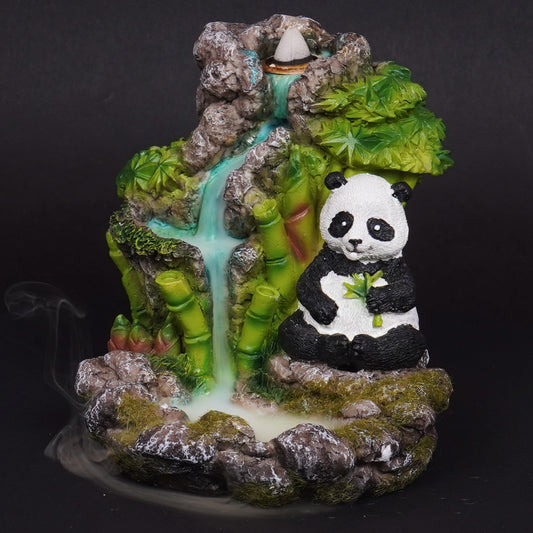 Panda Bamboo Backflow Cone Incense Burner – 5 Inch For Relaxation & Home Décor