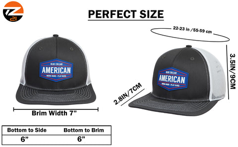 Blue Collar American Cap – Work Hard Play Hard | Comfortable Unisex Everyday Hat