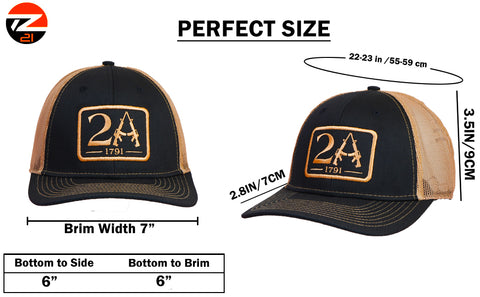 2A 1791 Snap Cap – Classic Mesh-Back Hat for Men & Women, Second Amendment Outdoor Wear