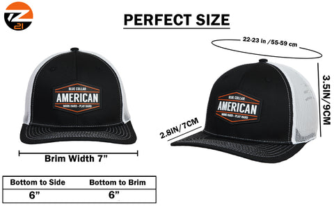 Blue Collar American Cap – Work Hard Play Hard | Comfortable Unisex Everyday Hat