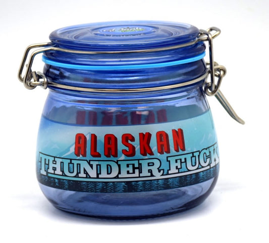Large Alaskan Thunderfuck Dank Tank – 4 1/2" x 4" Airtight Storage Jar with Colored Silicone Seal