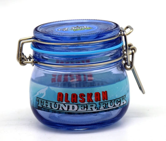 Medium Alaskan Thunderfuck Dank Tank – 2 3/4" x 2 3/4" Airtight Storage Jar with Colored Silicone Seal