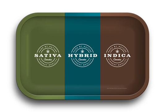 Sativa Hybrid Indica Rolling Tray – 11.5 x 4 Inch Tin Metal Tray