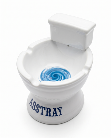 Novelty Toilet-Shaped Ceramic Ashtray – 4 Inch Tall Funny Asstray