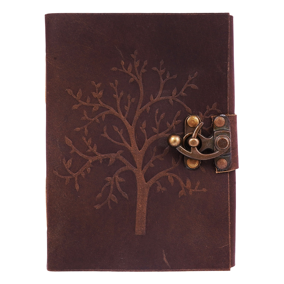 Soft  Leather Embossed Tree Journal – Vintage Handmade Writing  Notebook
