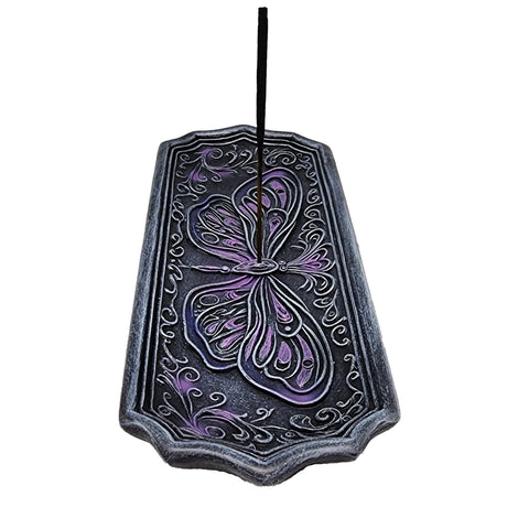 Butterfly Incense Burner – 7 x 3 Inch Hand-Painted Cold Cast Resin