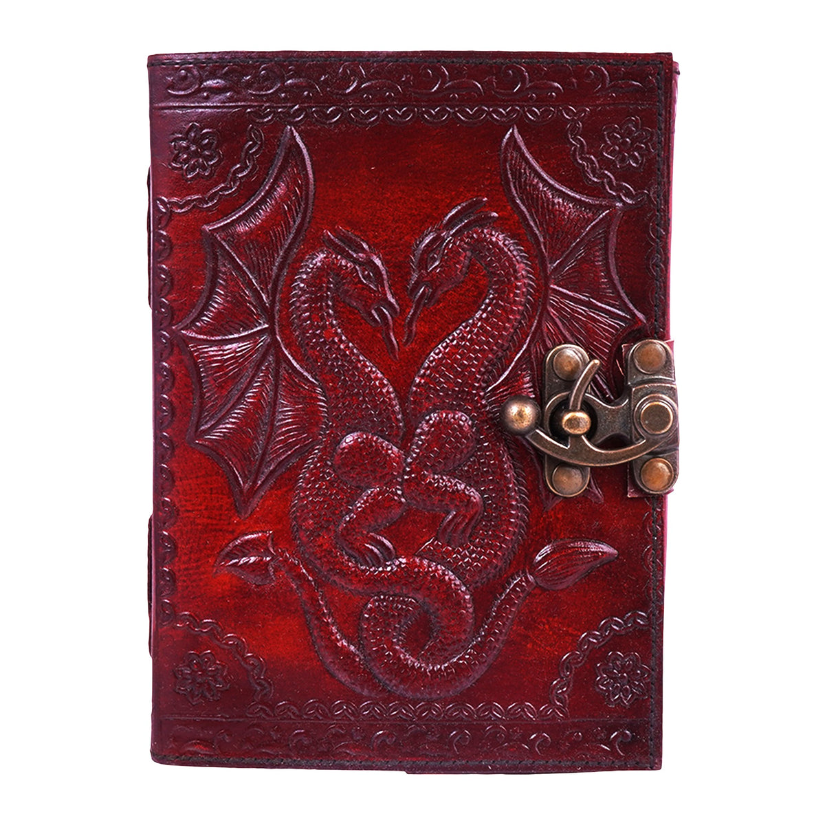 Double Dragon Red Journal – 5 x 7 Inch Decorative Dragon Notebook