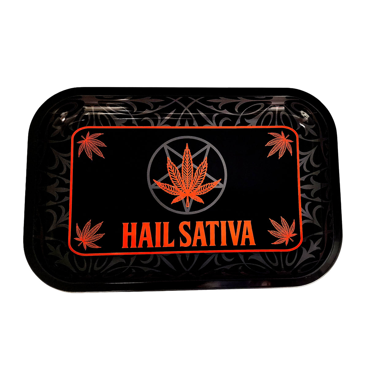 Hail Sativa Rolling Tray – 11.5 x 4 x 0.75 Inch Tin Rolling Tray