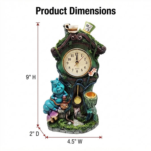 Caterpillar Clock Backflow Incense Burner – Decorative Backflow Incense Cone Holder with Caterpillar and Clock Design