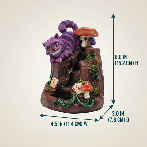 Cheshire Cat Backflow Incense Burner – Decorative Backflow Incense Cone Holder with Detailed Cat Design