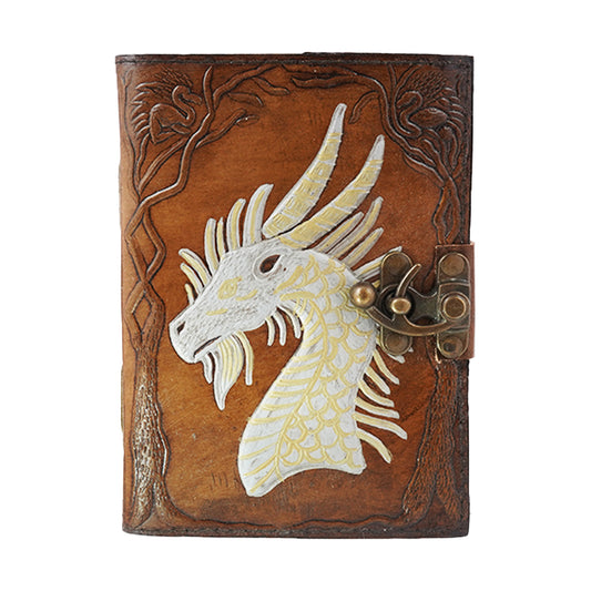 Dragon Embossed Leather Journal – Handcrafted Fantasy Notebook