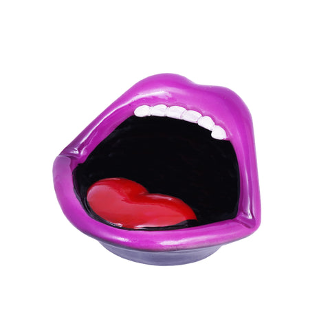 Vampire Lips & Teeth Incense Burner – 5 x 4 x 3 Inch Hand-Painted Cold Cast Resin