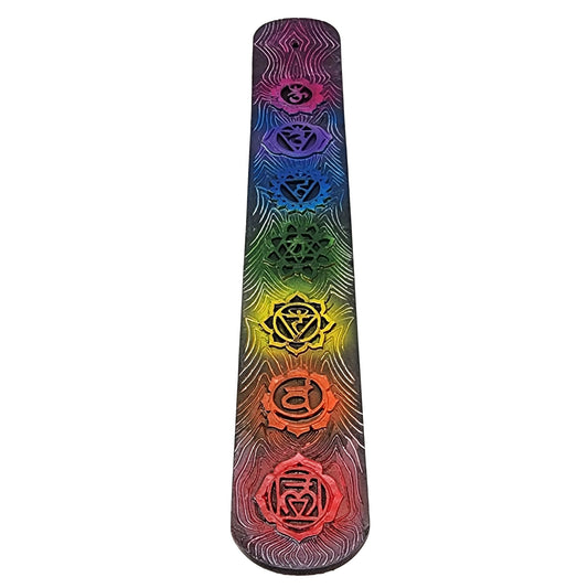 7 Chakra Incense Burner – 9.5 Inch Hand-Painted Cold Cast Resin