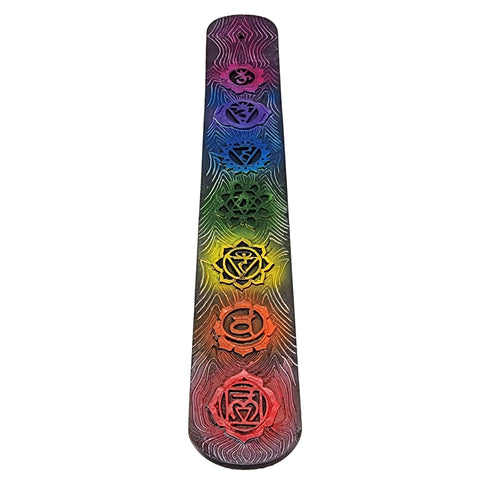 7 Chakra Incense Burner – 9.5 Inch Hand-Painted Cold Cast Resin