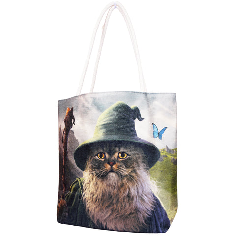 Catdalf The Cute Jute Tote Bag | 17 x 15 Inches | Durable Eco-Friendly Shopping Bag