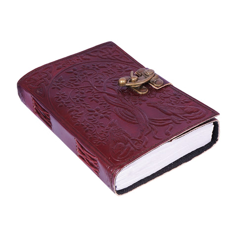 Wolves with Tree of Life Leather Embossed Journal