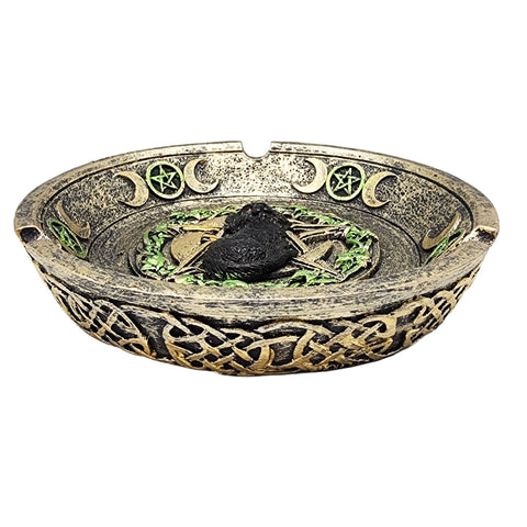 Black Cat Pentagram Polyresin Ashtray