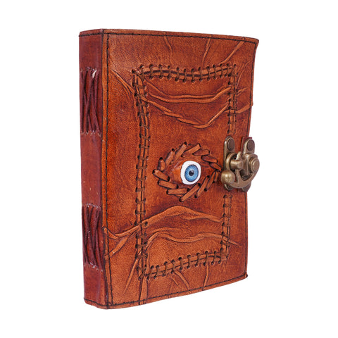 Knowing Eye Embossed Leather Journal – 5x7" Multicolor Handmade Notebook