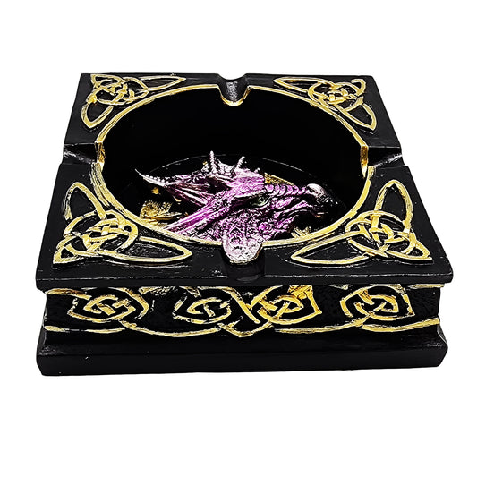 Dragon Ashtray – 4.5" x 4.5" Hand - Painted Cold Cast Resin