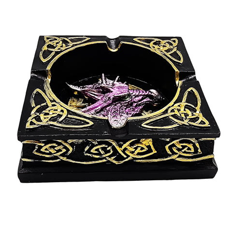 Dragon Ashtray – 4.5" x 4.5" Hand - Painted Cold Cast Resin