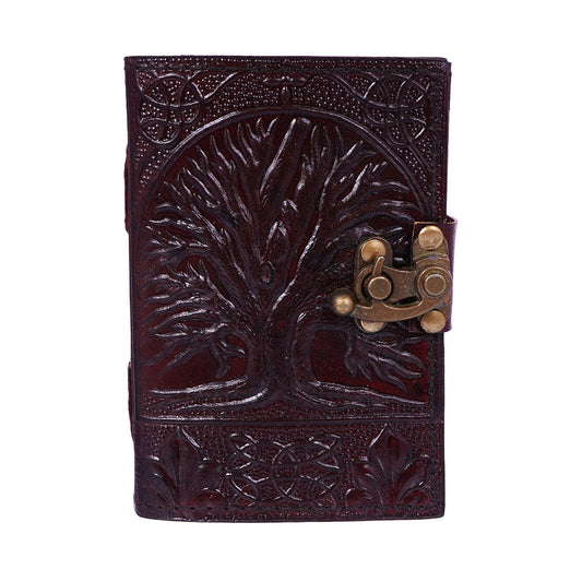 Embossed Leather Journal – 3.5 x 5 Inch Red Handmade Notebook