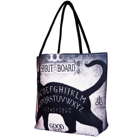 Alchemy Gothic Black Cat Spirit Board Tote Bag – 17 x 15 x 4.5 Inch | Eco-Friendly