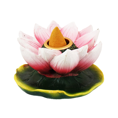 Lotus Flower Backflow Incense Burner – 3 Inch Hand-Painted