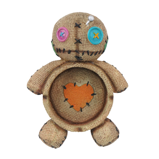 Hand-Painted Voodoo Doll Ashtray – 7 x 5 Inch Cold Cast Resin Tray