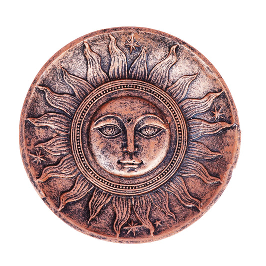 Bronze Sun Incense Holder & Ashtray – 5 Inch Hand-Painted Cold Cast Resin