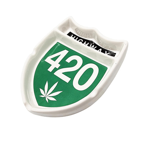 Highway Ceramic Ashtray – 4.25 x 5.25 Inch Novelty Road-Style Design