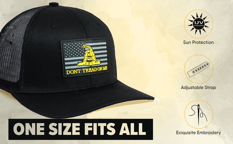 Don't Tread On Me" Gadsden Flag Cap – Adjustable Unisex Hat Black