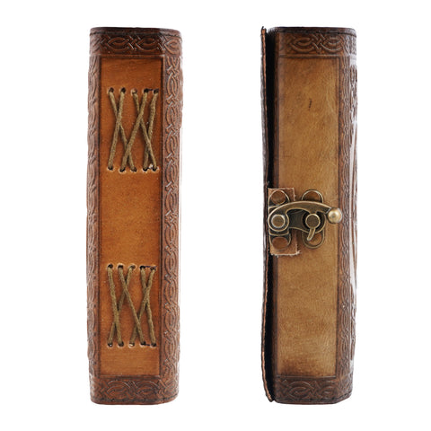 Dragon Embossed Leather Journal – 5 x 7 Inch Handmade Notebook with Aged Linen Parchment Paper