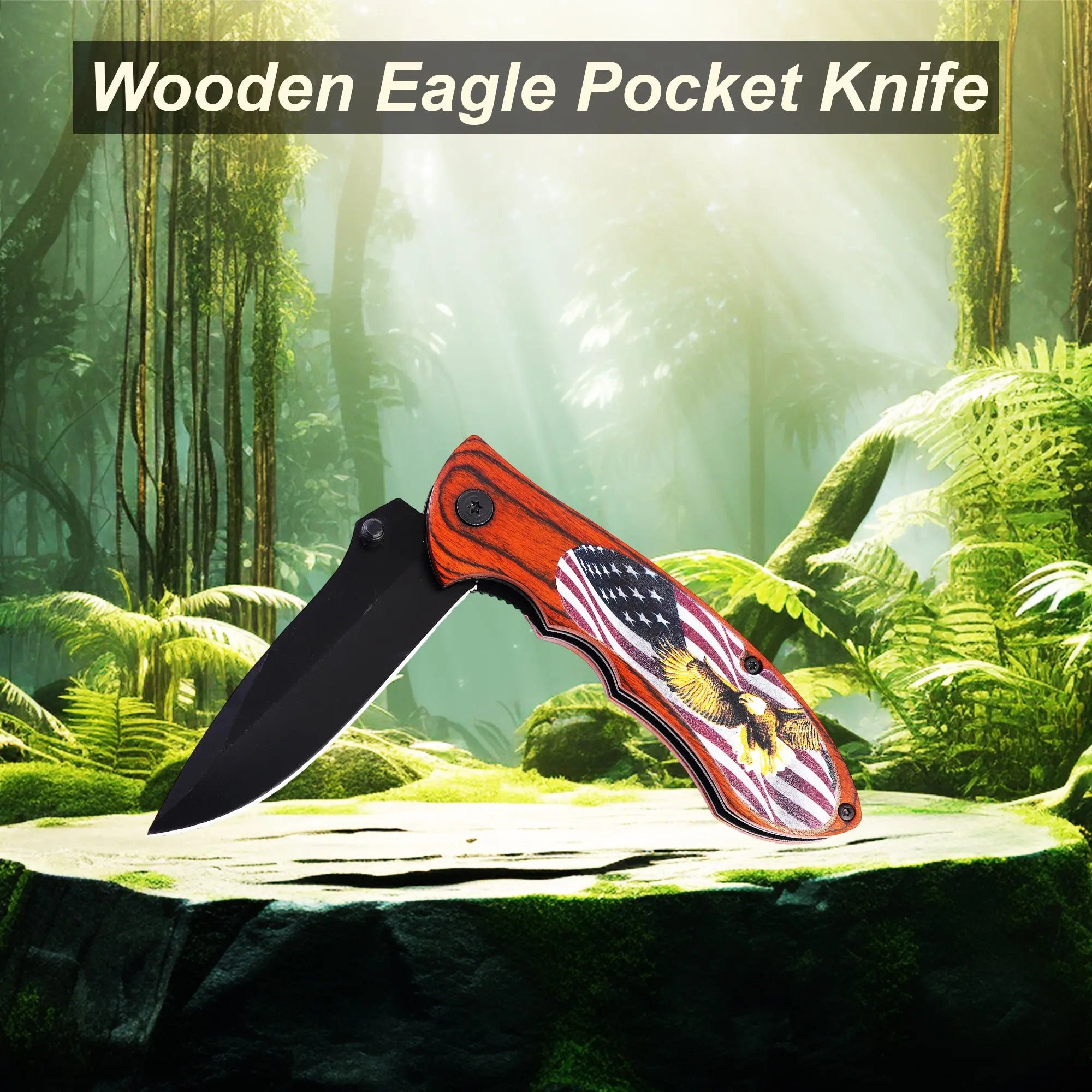 Eagle Pocket Knife with Pocket Clip Durable, Compact & Ready for Any Adventure, Versatile Tool Sleek Design, Sturdy Handle & Secure Pocket Clip for Easy Carry, Ideal for Camping, Hunting & Everyday Use Trendy Zone 21