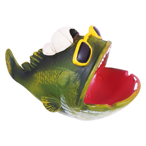 BIG Cool Fish Ashtray – 7 x 4 x 3 Inch Hand-Painted Cold Cast Resin