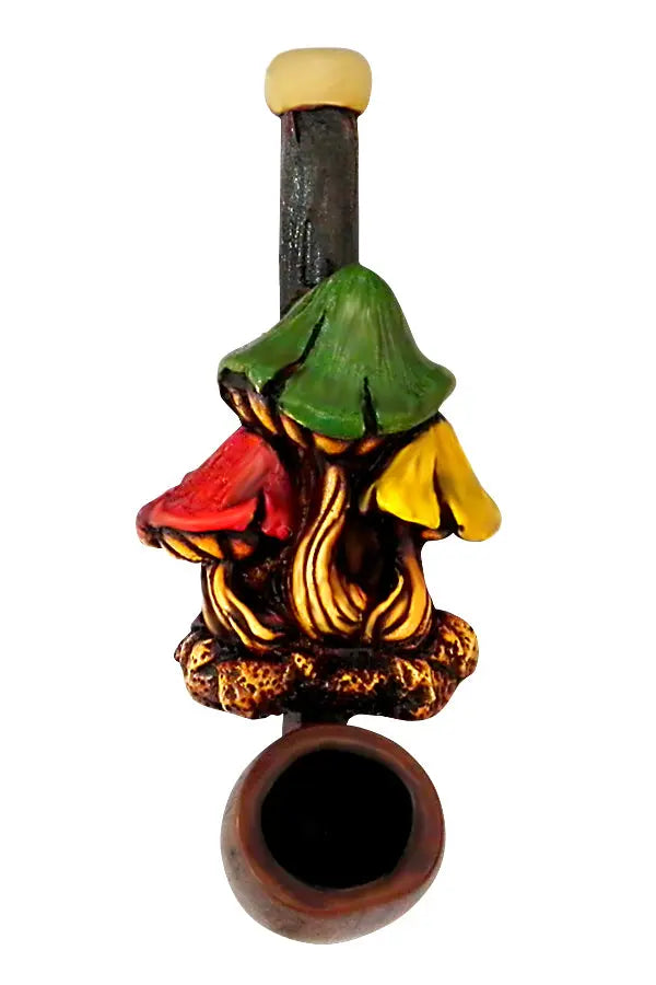 3 Shrooms Small Pipe Handcrafted Trendy Zone 21