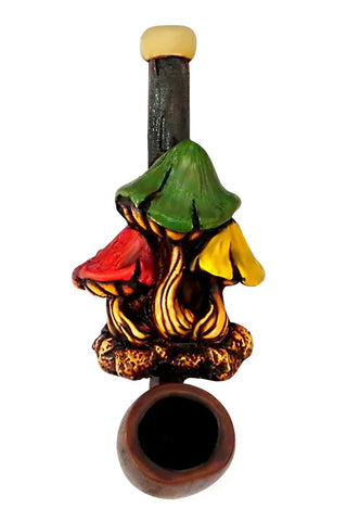 3 Shrooms Small Pipe Handcrafted Trendy Zone 21