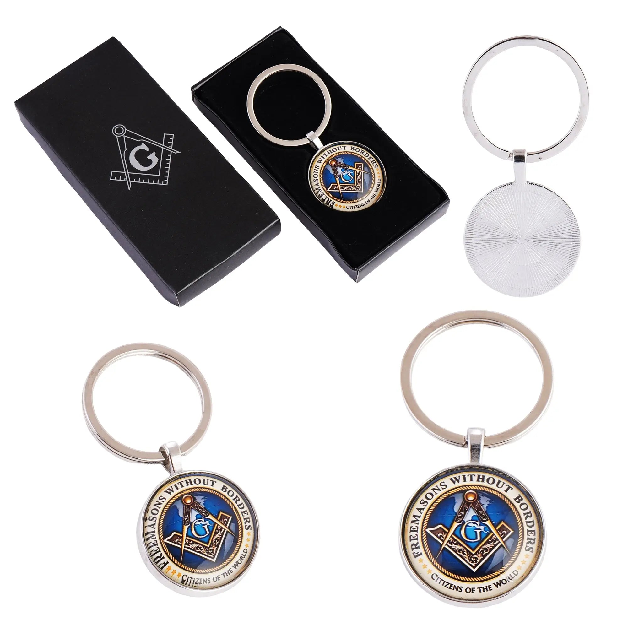 Freemasons Without Borders Masonic Keyring Masonic Symbolic, Perfect for Freemasons & Collectors, Keys Organizer Trendy Zone 21