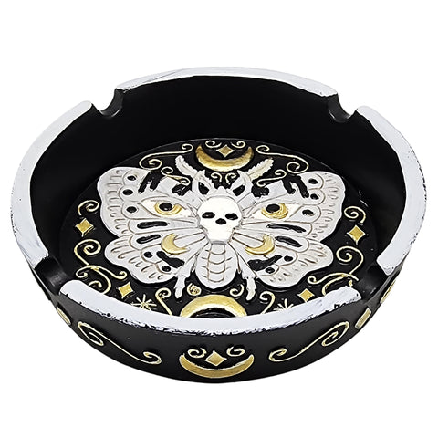 Death’s-head Hawkmoth Hand-Painted Ashtray – 4.25 Inch Decorative Moth Ash Tray