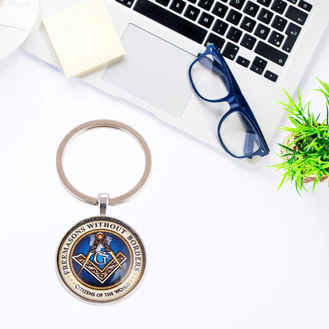 Freemasons Without Borders Masonic Keyring Masonic Symbolic, Perfect for Freemasons & Collectors, Keys Organizer Trendy Zone 21