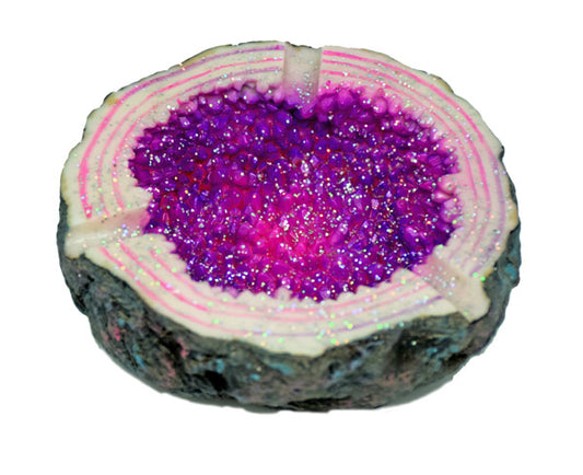 Sparkling Purple Geode Ashtray – 4.5 Inch Crystal-Style Decorative Ashtray