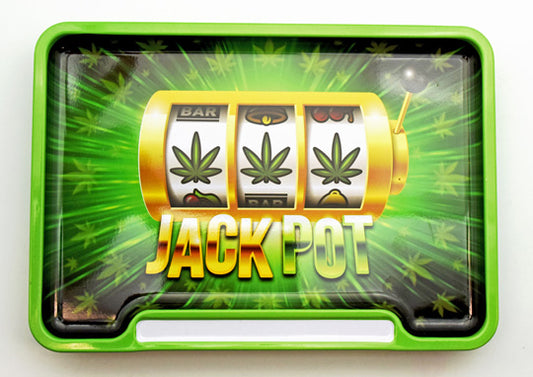 Jack POT Tin Rolling Tray Box – 5 3/4 x 8 x 1 1/4 Inch Metal Tray Box