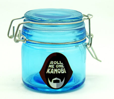 Medium Roll Me One Kanobi Glass Dank Tank – 150 ml Glass Storage Jar with Silicone Seal