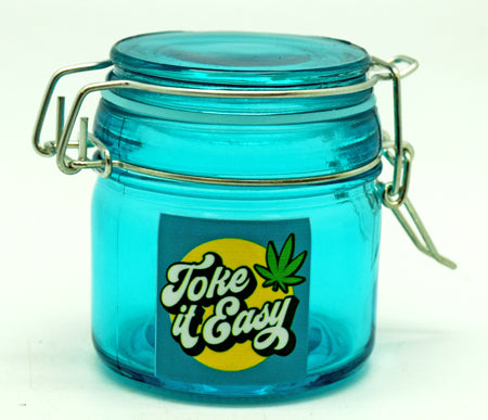 Medium Toke It Easy Glass Dank Tank – 150 ml Glass Storage Jar with Silicone Seal