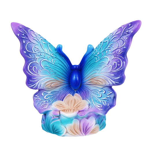 Butterfly Incense Burner – 5 x 4 x 2.25 Inch Hand-Painted Cold Cast Resin