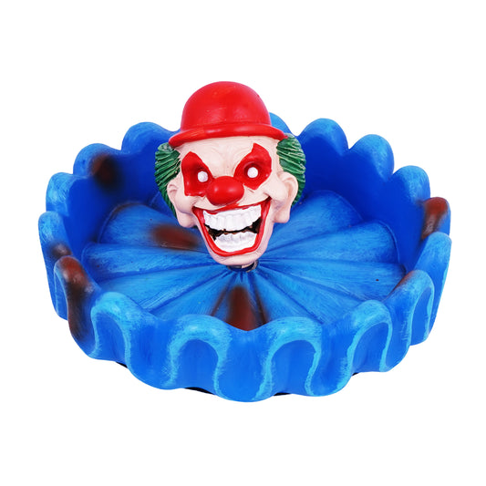 Bobblehead Clown Ashtray – 4 Inch Round x 2.5 Inch High Hand-Painted Cold Cast Resin