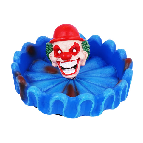 Bobblehead Clown Ashtray – 4 Inch Round x 2.5 Inch High Hand-Painted Cold Cast Resin